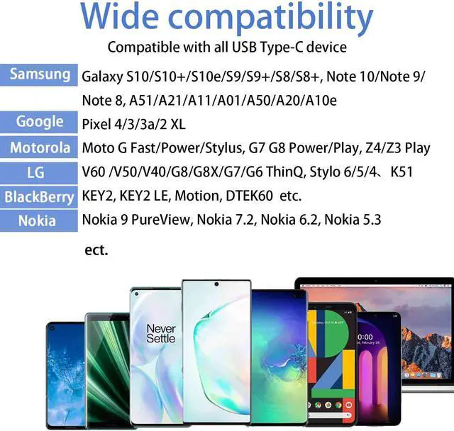 Alt view image 7 of 7 - [2 Pack 10FT] USB Type C Charging Cable Pink, Long Android Auto Cable, USB A to USB C Quick Charge Cord for Samsung Galaxy S23 S22 S21 S10 S9+ S8 A21S A10e, Xiaomi Redmi Note 9 8, Moto Z4 Z3