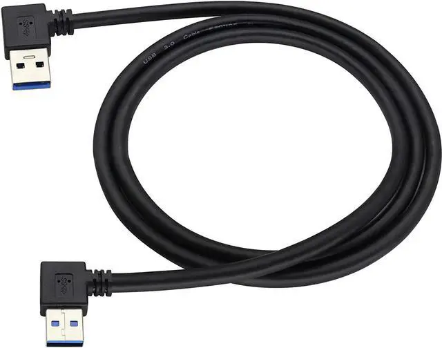 Main image of Left & Right Angle USB 3.0 A Male Extender Cable90 Degree USB 3.0 A Male to A Male Data Transfer and Charging Connector Cable for USB Keyboard Mouse Flash Drive Hard Drive.(1M/3ft-Black)
