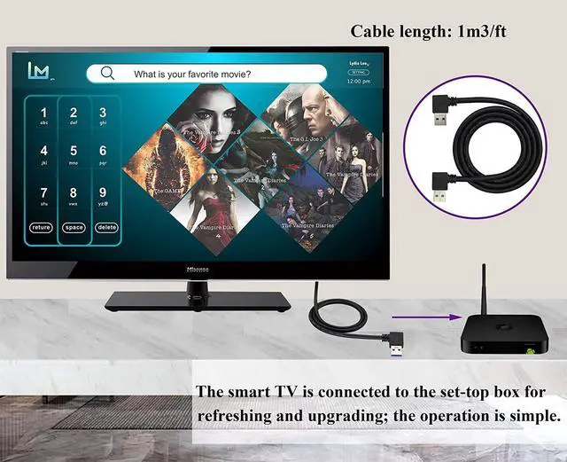 Alt view image 6 of 7 - Left & Right Angle USB 3.0 A Male Extender Cable90 Degree USB 3.0 A Male to A Male Data Transfer and Charging Connector Cable for USB Keyboard Mouse Flash Drive Hard Drive.(1M/3ft-Black)