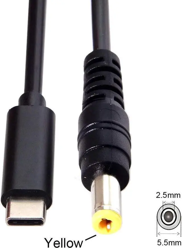 Alt view image 3 of 7 - DC 5.5x2.5mm to Type C USB-C Input Cable for Laptop Notebook (5.5x2.5mm to USB-c)
