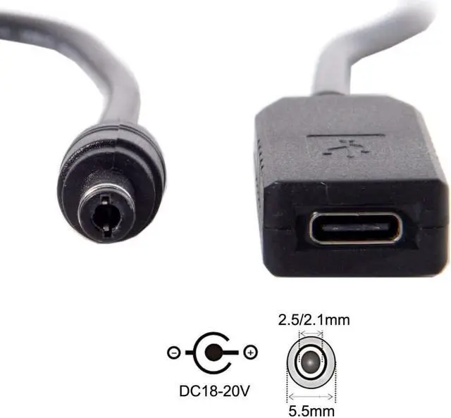 Alt view image 5 of 7 - USB 3.1 Type C USB-C to DC 20V 5.5 2.5mm & 2.1mm Power Plug PD Emulator Trigger Cable for Laptop