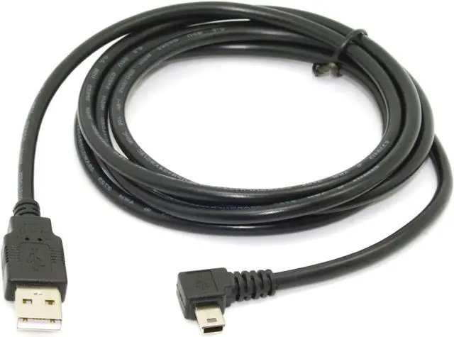 Alt view image 4 of 7 - Mini USB Cable USB 2.0 Male to Mini USB 5 Pin Male 90 Degree Left Angled Charging Data Transfer Extension Cable 1.8M