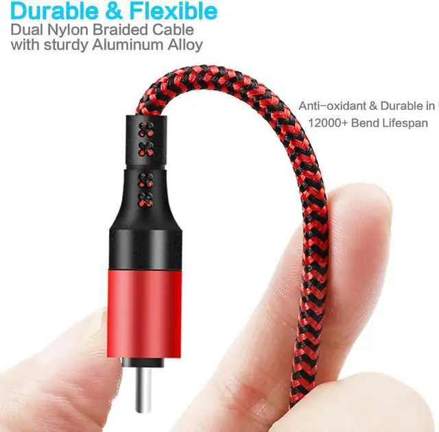 Alt view image 3 of 6 - Multi Charging Cable (3Pack 4ft) 6 in 1 USB A/C to USB C/Micro USB/i-P Connector Multiple Charger Cord for Cell Phone/IP/Galaxy/PS/iPads and More