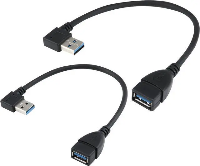 Main image of USB 3.0 Extension Cable - A Left & Right Angle - Male to Female - Pack of 2 (Black-Up Down Angle)