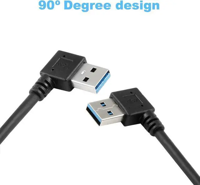 Alt view image 3 of 7 - USB 3.0 Extension Cable - A Left & Right Angle - Male to Female - Pack of 2 (Black-Up Down Angle)