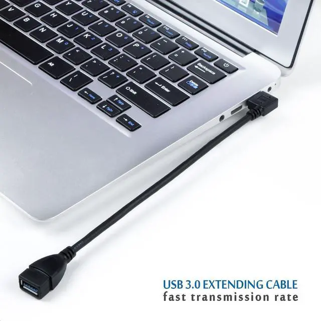 Alt view image 7 of 7 - USB 3.0 Extension Cable - A Left & Right Angle - Male to Female - Pack of 2 (Black-Up Down Angle)