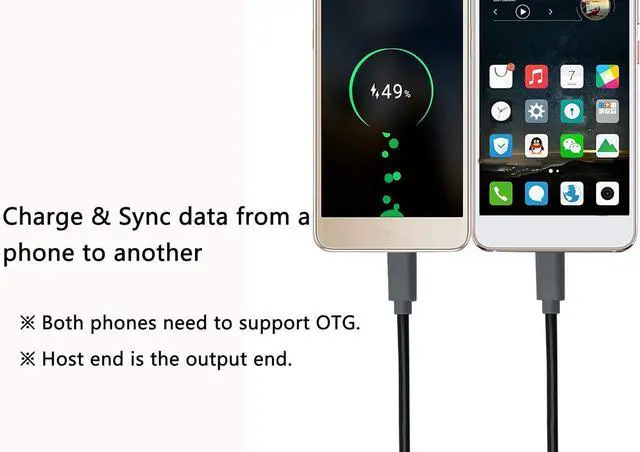 Alt view image 4 of 7 - USB Micro Male to Micro Male OTG Adapter Cable (1m)