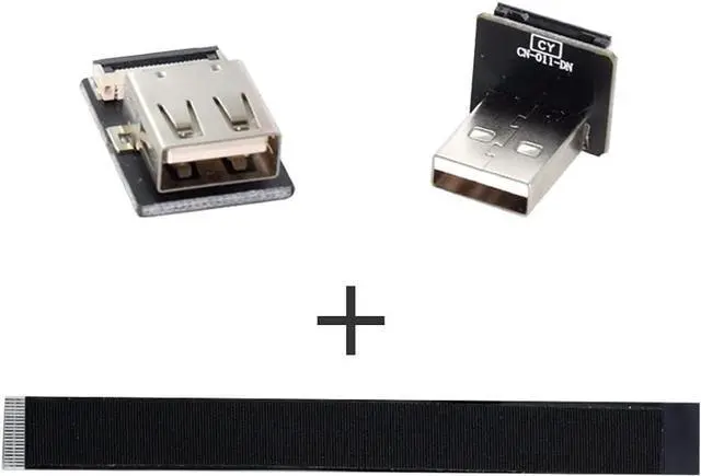 Alt view image 4 of 7 - Down Angled Flat Slim FPC USB 2.0 Type-A Male to Female Extension Data Cable for FPV & Disk & Scanner & Printer 20CM