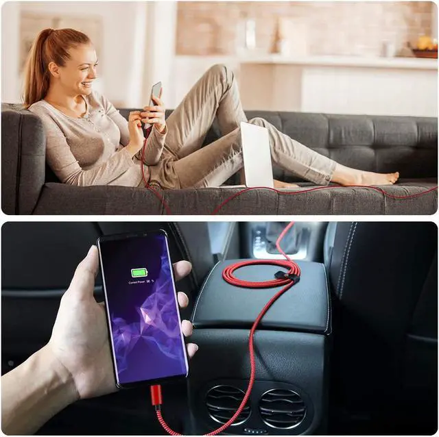 Alt view image 2 of 7 - KEHIPI USB Type C Charger Cable 3.3FT 2 Pack,Nylon Charging Power Cord for Samsung Galaxy S10E S23 S20 S21 S22,Moto Z3 Z4 G7 G8 G9 Play Power G Pro Fast Stylus,Motorola Razr Edge One 5G,Steam Deck