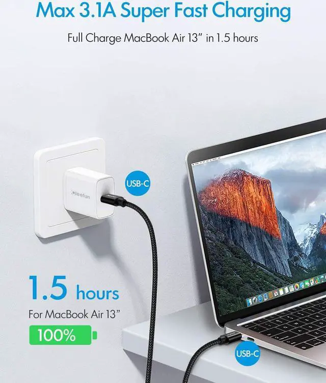 Alt view image 3 of 7 - Long USB C to USB C Cable [ 16ft/5m ], CLEEFUN USB Type C to Type C Fast Charging Cable PD 60W Charger Cord Compatible with Samsung Galaxy S21 S21+ S21 Ultra, Pixel, Switch and Other USB C Device