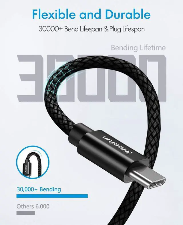 Alt view image 4 of 7 - Long USB C to USB C Cable [ 16ft/5m ], CLEEFUN USB Type C to Type C Fast Charging Cable PD 60W Charger Cord Compatible with Samsung Galaxy S21 S21+ S21 Ultra, Pixel, Switch and Other USB C Device