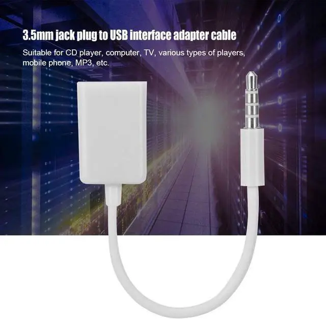 Alt view image 2 of 6 - USB to AUX Adapter 3.5mm Stereo Male Aux Audio Plug Jack to USB Female Adapter Cord Oxygen-Free Copper Converter Cable for Mobile Phone/CD Player/MP3/Computer/TV