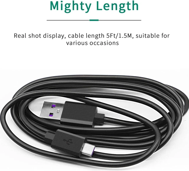 Alt view image 6 of 6 - USB-C Charger Charging Cable Cord for TOZO T12 NC9 NC7 NC2 G1 A1 T12 Pro W1 W3 W8 PB2 Earbuds -5ft