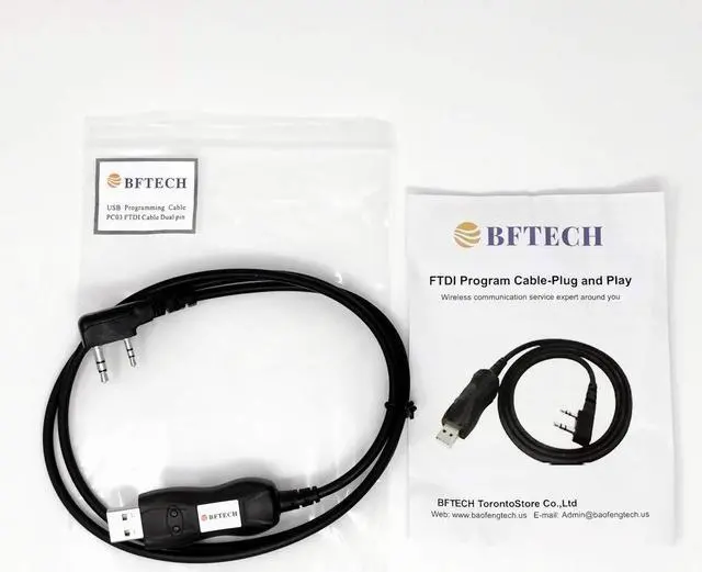 Alt view image 7 of 7 - BFTECH PC03 FTDI Genuine USB Programming Cable Dual pin for BFTECH, BaoFeng, Kenwood, and AnyTone Radio