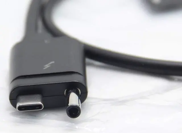 Alt view image 2 of 4 - Thunderbolt 3 Cable: Custom End (AC+USB Type-C to USB Type-C) for HP Part Number: 843011-001