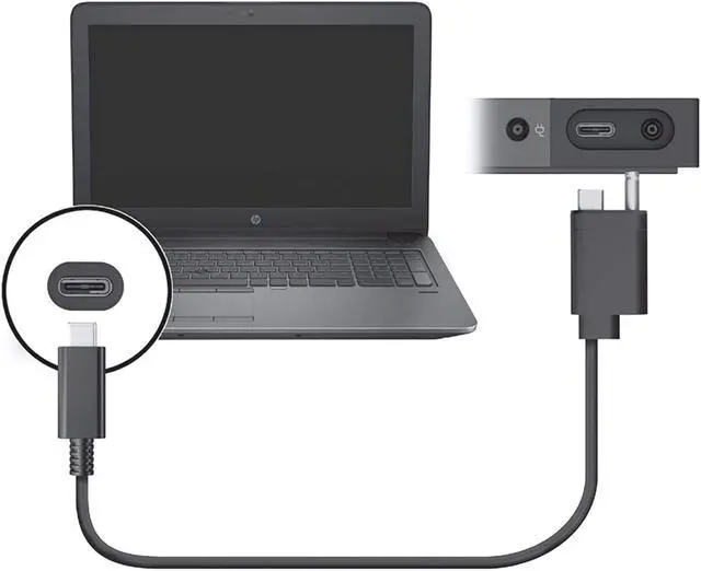 Alt view image 4 of 4 - Thunderbolt 3 Cable: Custom End (AC+USB Type-C to USB Type-C) for HP Part Number: 843011-001