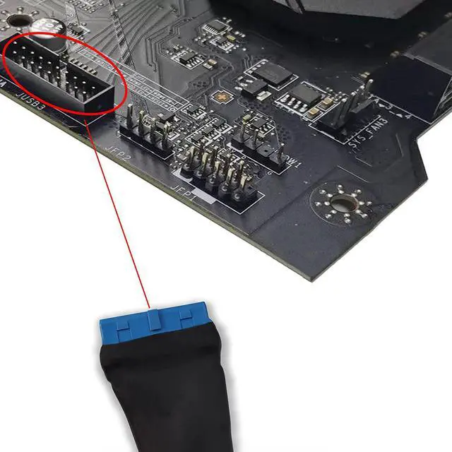 Alt view image 5 of 6 - USB 3.0 Header Extension Cable, 19/20 Pin 1 to 2 Y Splitter Internal Extension Adapter DIY(5.9 inch)