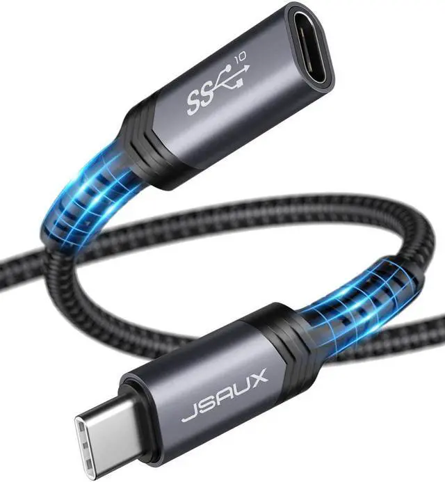Main image of USB C Extension Cable (6.6FT/2M) Type C 3.1 GEN 2 Male to Female Extender Cord for USB C Hub/Dock Pixel 3 2 XL Galaxy S20 S10 S9 S8 and More