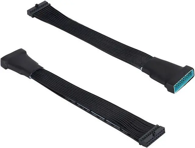 Main image of 2 Pack USB 3.0 Header Extension Cable, JoyReken Low Profile USB 3.0 Internal 19/20 Pin Header Extender | USB 3 Motherboard Adapter | 5.9 inch