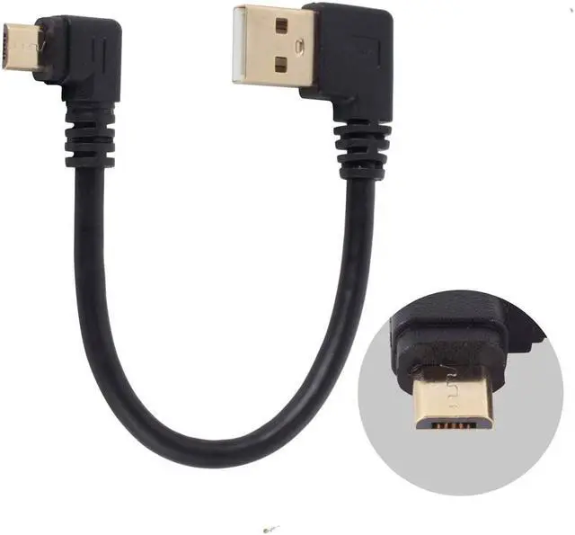 Alt view image 2 of 7 - USB to Micro USB Cable 6Inch Right Angle Short USB Micro Cord 90 Degree Fast Charging Cable with Gold Plated Connectors for  Galaxy S7/S6/S5 Kindle Fire TV Stick More (3-Pack)