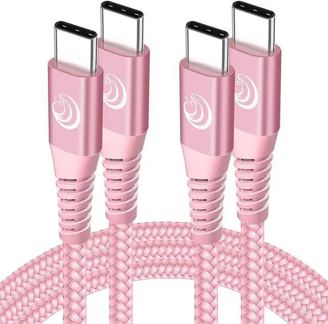 Main image of USB C to USB C Cable, 2Pack 60W Type C to Type C Cable, USB C Cable 6ft USBC to USBC Fast Charging Cable for MacBook Air/Pro, iPad Pro 2020/2018, iPad Air 4, Samsung Galaxy S21/S20/Note20, etc-Pink