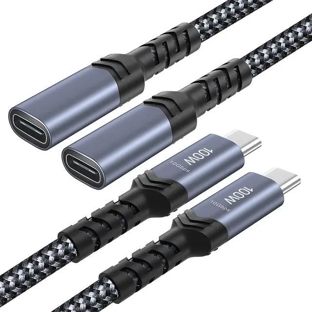 Main image of Besgoods USB C Extension Cable,USB C Male to Female Extender 3ft USB 3.2 Fast Charge 10Gbps Data Transfer 4K Display Compatible with USB C Hub,Thunderbolt 3 Port,iPad,MacBook Air,Dell XPS-2Pack,Black