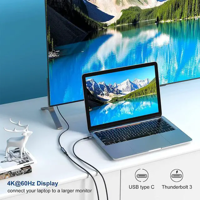Alt view image 6 of 7 - Besgoods USB C Extension Cable,USB C Male to Female Extender 3ft USB 3.2 Fast Charge 10Gbps Data Transfer 4K Display Compatible with USB C Hub,Thunderbolt 3 Port,iPad,MacBook Air,Dell XPS-2Pack,Black