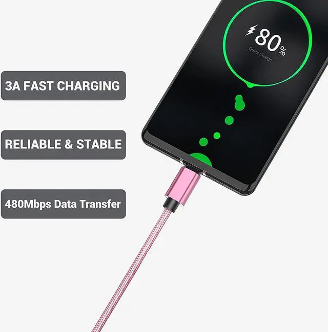 Alt view image 3 of 7 - Short USB C Cable [4-Pack 8 inch], 3A Fast Charging USB 2.0 Data Transfer to Type C Phone Charger Cord Nylon Braided Compatible with Samsung Galaxy S10 S9, Pixel 3, LG V30, Charging Station