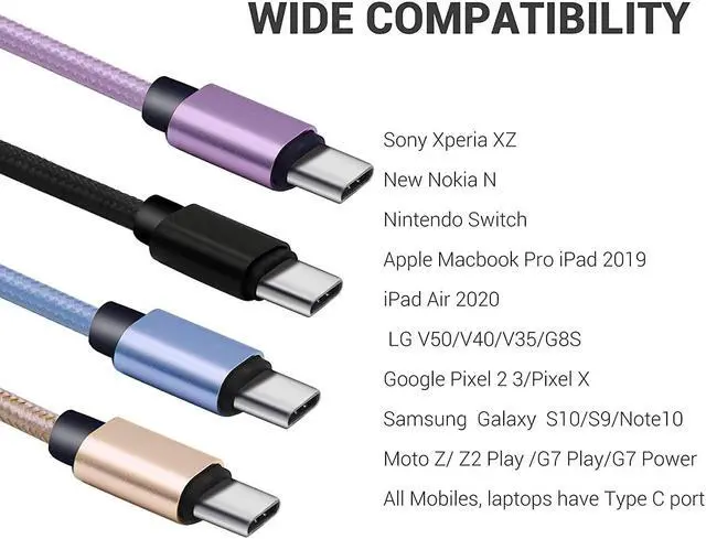 Alt view image 5 of 7 - Short USB C Cable [4-Pack 8 inch], 3A Fast Charging USB 2.0 Data Transfer to Type C Phone Charger Cord Nylon Braided Compatible with Samsung Galaxy S10 S9, Pixel 3, LG V30, Charging Station