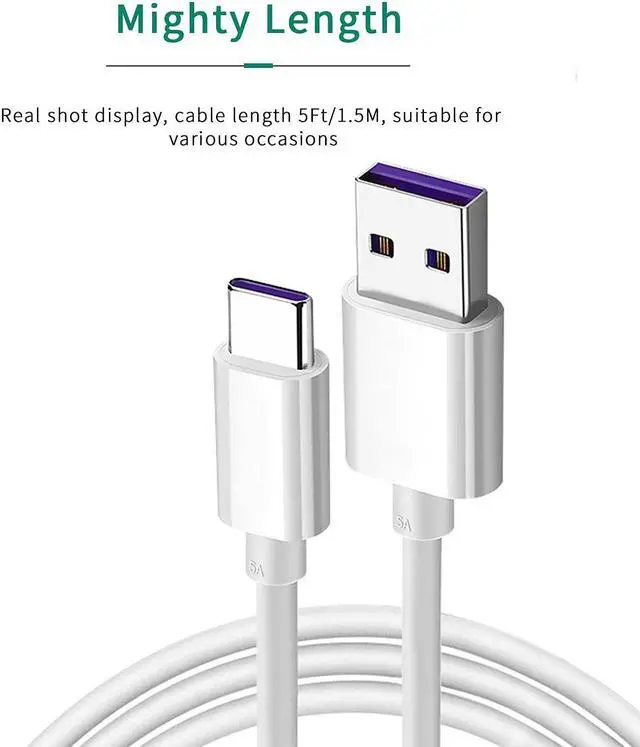 Alt view image 5 of 7 - USB C Charger Cable for Samsung Galaxy Z Flip 6, Flip 5, Flip 4, Flip 3, Flip 2, Samsung Galaxy Z Fold6, Fold 5, Fold 4, Fold 3, Fold 2 Samsung Phone Car Power Charging Cord Accessories (5FT White)