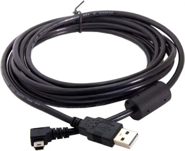 Main image of Mini USB Cable USB 2.0 Male to Mini USB 5 Pin Male 90 Degree Left Angled Charging Data Transfer Extension Cable 3M