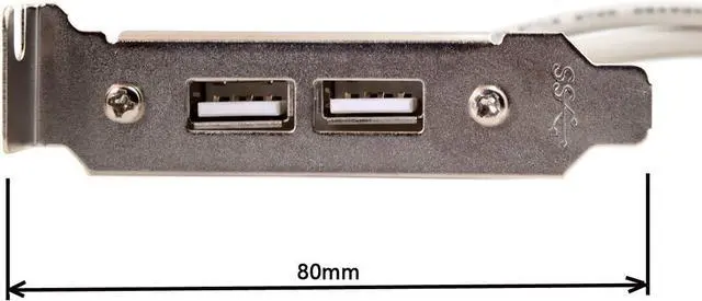 Alt view image 2 of 7 - 9Pin Motherboard Header 1 to 2 USB 2.0 Port Multiplier Panel Cable 40cm with 80mm PCI Bracket