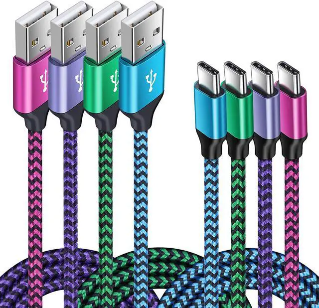 Main image of 4Pack USB C Fast Phone Charger A to Type C Charging Cable Android Car Power Cord Compatible for Samsung Galaxy S24/S25 Plus/S21 s23 s20 s22 Ultra/10 A42 A51 A52 A71 S10 A01 A11 A21 A31 iPad