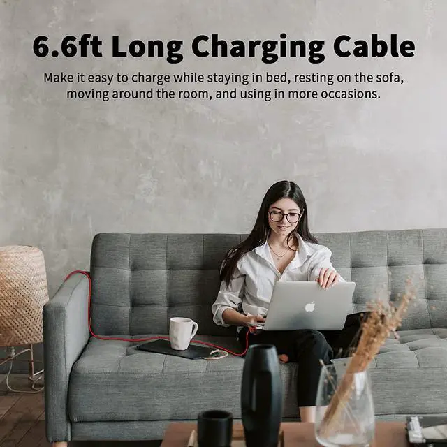 Alt view image 5 of 7 - SUPERVOOC USB-C to USB-C Cable for OnePlus 10T/Pro 6.6FT,2-Pack Type C Warp Charge Dash Charger Cable 65W Super PD Fast Charging Cord for OnePlus 9 Pro 9 8T 8 Pro 7T iPad Pro  Air