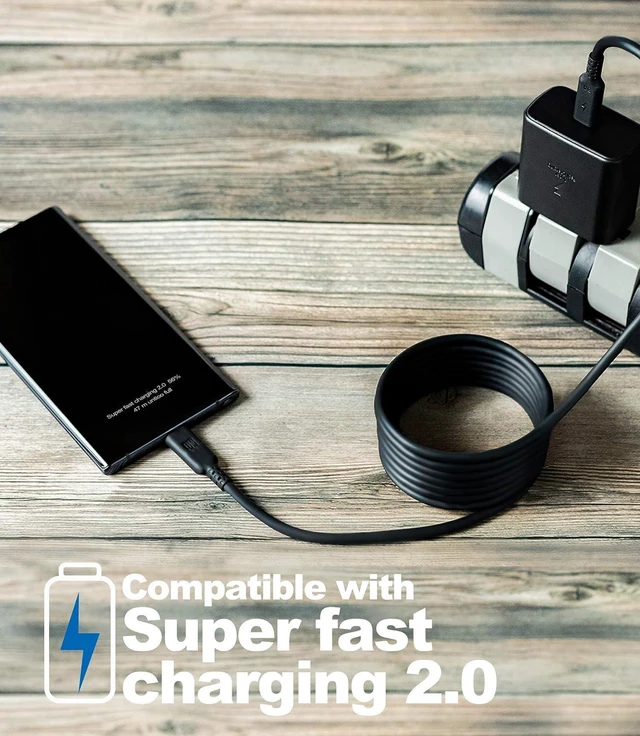 Alt view image 3 of 6 - USB C Cable 100W 6.6ft, BLAUBECK TPE Cord USB C to USB C Fast Charge 5A 20V, Compatible with MacBook Pro, iPad Pro/Air, Dell XPS, Samsung Galaxy S21 Ultra, Note 20, Note 10 Plus, S20