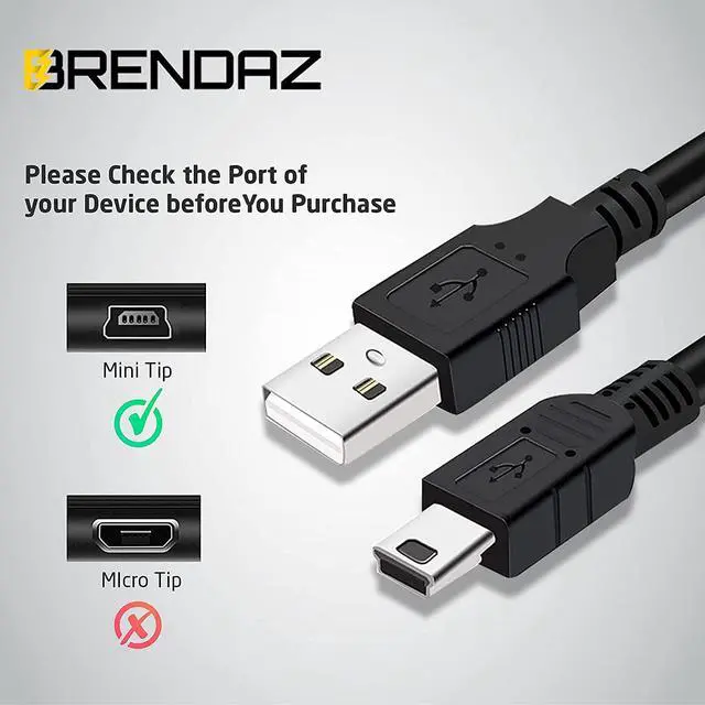 Alt view image 5 of 7 - BRENDAZ - Mini USB to Mini B Data Cable \u2013 Extra Long 15ft. Mini B Cable with Ultimate Data Sync & Charging Quality Compatible with PS3, Dash Cam, Digital Cameras, PDA, Scanners, etc. (15-Feet)