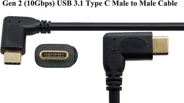 Alt view image 4 of 7 - 90 Degree USB 3.1 Type C Male to Male Gen 2 (10Gbps) Connector Extension Cable Supports Charging Data Audio Video Cable for New MacBook Pro 2017 USB-C Hub Type-C Devices Laptops(20cm-M/M)