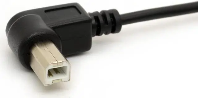 Alt view image 2 of 4 - 1.5M USB to Printer Adapter Cables 90 Degree USB 2.0 A Male to B Right Angle Plug Converter Lead 480Mbps High Speed Wireless Wired Adaptor Scanner Extension Cord (Right)
