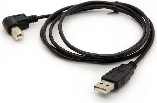 Alt view image 4 of 4 - 1.5M USB to Printer Adapter Cables 90 Degree USB 2.0 A Male to B Right Angle Plug Converter Lead 480Mbps High Speed Wireless Wired Adaptor Scanner Extension Cord (Right)
