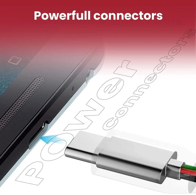 Alt view image 7 of 7 - Pivoi Type C Alluminium molding with Nylon Braided USB 2.0 Cable with 480Mbps Data Transfer Speed, Compatible with Galaxy S8/S8+/S9/S9+,HTC 10,Sony XZ,LG V20/G5/G6, 1 Pack, Red