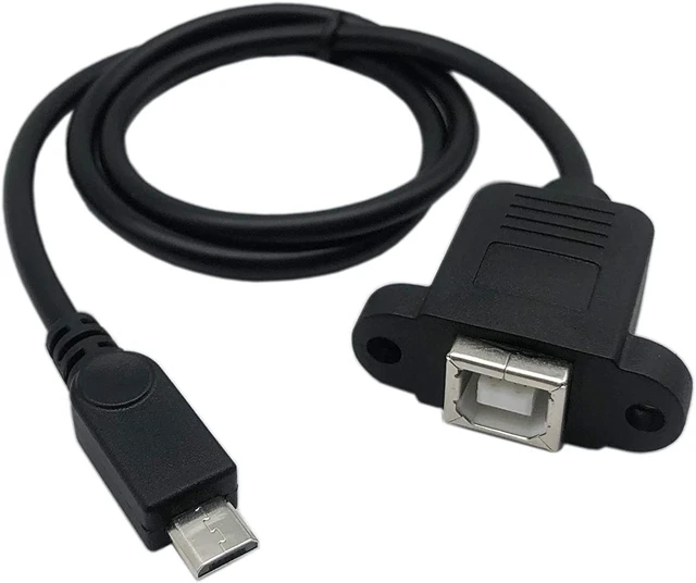 Main image of 50cm Micro USB 5pin Male to USB Type B 2.0 Female Extension Panel Mount Data and