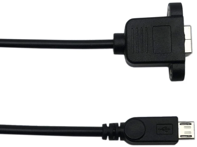 Alt view image 5 of 6 - 50cm Micro USB 5pin Male to USB Type B 2.0 Female Extension Panel Mount Data and