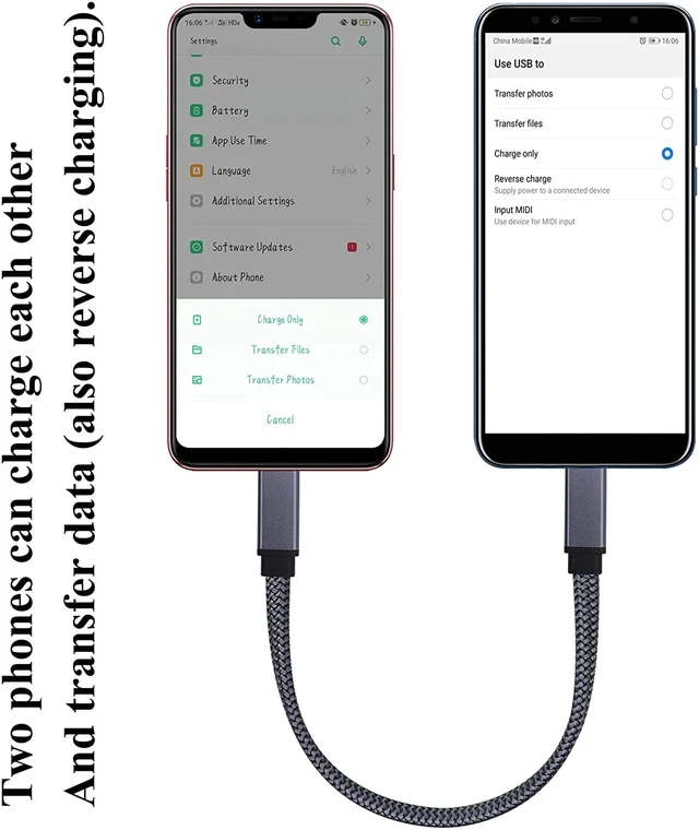 Alt view image 3 of 7 - Braided USB 3.1Type C Cable Flat Short 3.1 USB Type C Male to Male 4K@60Hz Gen 2 Extension Cable Supports Charging,Data,Audio,Video Cable for Laptop & Tablet & Mobile Phone.(0.3M-M/M)