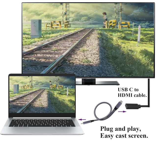 Alt view image 6 of 7 - Braided USB 3.1Type C Cable Flat Short 3.1 USB Type C Male to Male 4K@60Hz Gen 2 Extension Cable Supports Charging,Data,Audio,Video Cable for Laptop & Tablet & Mobile Phone.(0.3M-M/M)
