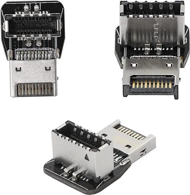 Alt view image 6 of 7 - 90 Degree USB Type E Adapter Up Angle USB 3.2 Type E Male to Female Front Panel Internal Connector Adapter High Speed 10Gbps for USB C Header Motherboard(Up/A)