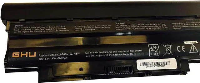 Alt view image 3 of 7 - New GHU 9 Cell 87 WH Battery Replacement for J1KND YXVK2 312-0233 312-0234 312-1201 04YRJH 07xfjj 0gk2x6 Compatible with Dell N5010 M5110 M5010 M5040 M5030 N5010 N5030 N5040 N5050 N7110