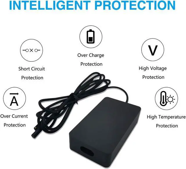 Alt view image 4 of 6 - QINGYUX 44W 15V 2.58A Power Supply Compatible with Microsoft Surface Pro 6 Pro 5 1796 1800 Laptop AC Adapter Charger Power Cord USB Charging Port