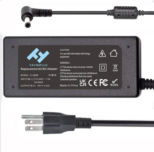 Alt view image 7 of 7 - 19v 4.74a 90W ASUS Laptop Charger Replacement for U56e K53e A55a D550m K501 K501u U46e X551 X551m K601 Q501AC Adapter Power Supply Cord(Big Tip Size:5.5x2.5mm)