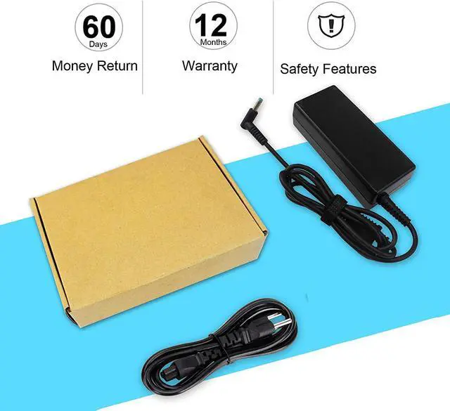 Alt view image 7 of 7 - Laptop Charger for HP Smart Blue Tip Pavilion x360 x2 11 13 15 Elitebook 830 840 850 G3 G4 G5 G6 Probook 450 G5 640 650 G2 Spectre l25296-002 710412-001 741727-001 740015-003 854054 Power Supply Cord