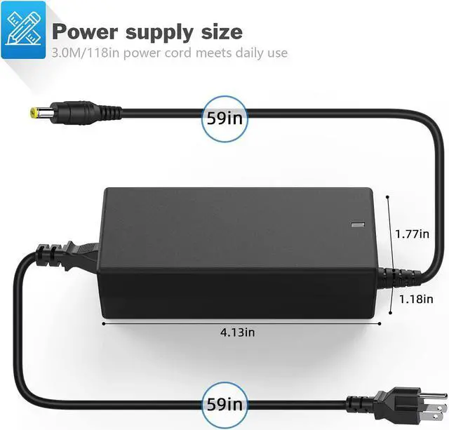 Alt view image 2 of 7 - 65W Laptop Charge for Acer Aspire E15 E5 E5-575 E5-521 R3 R3-471 Aspire 5 V5 V3 R7 M5 S3 E1 ES1 ES1-511 ES1-531 ES1-111M PA-1650-86 5742 5750 5349 N15Q1 Adapter Power Supply Cord